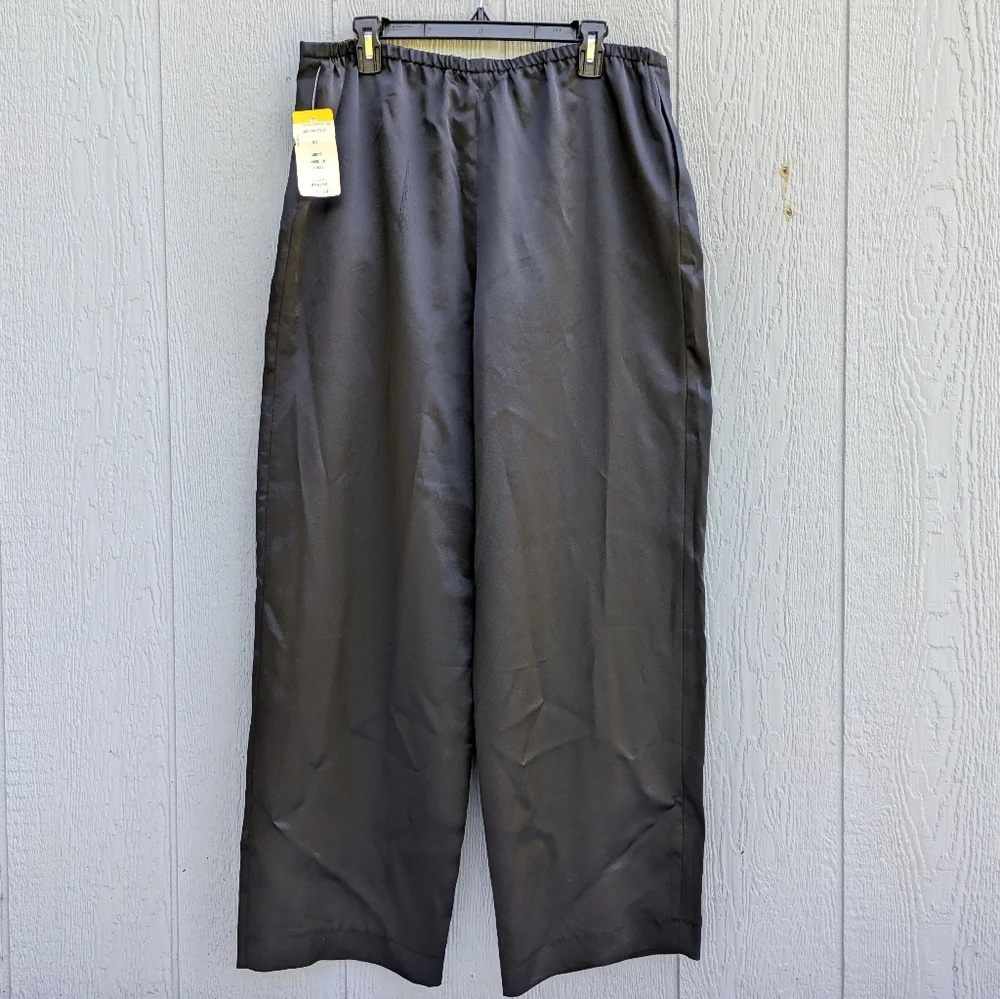 Vintage Harve Benard Wide Leg Satin Drawstring Pants Size‎ 14 Black